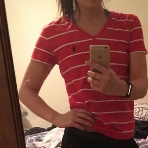 Ralph Lauren red and white striped Tee